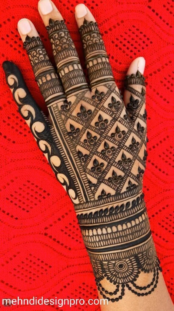 Modern Front Hand Mehndi Design