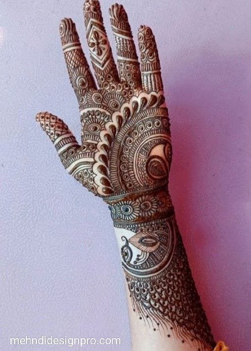 Modern Front Hand Mehndi Design