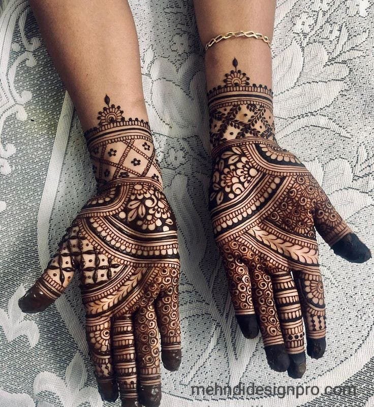 Modern Front Hand Mehndi Design