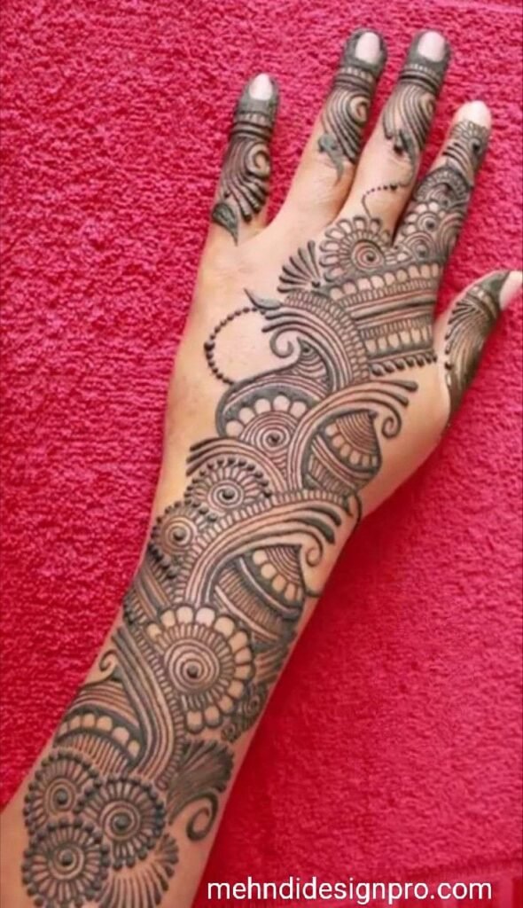 Modern Front Hand Mehndi Design