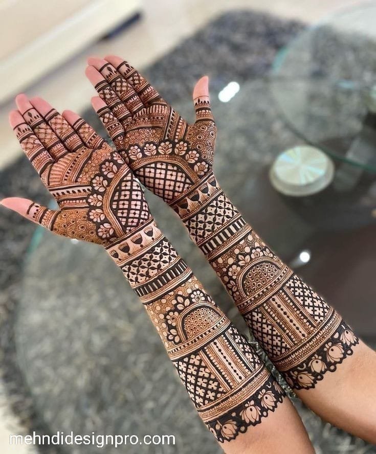 Modern Front Hand Mehndi Design