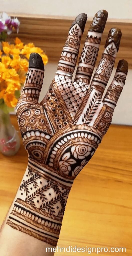 Modern Front Hand Mehndi Design