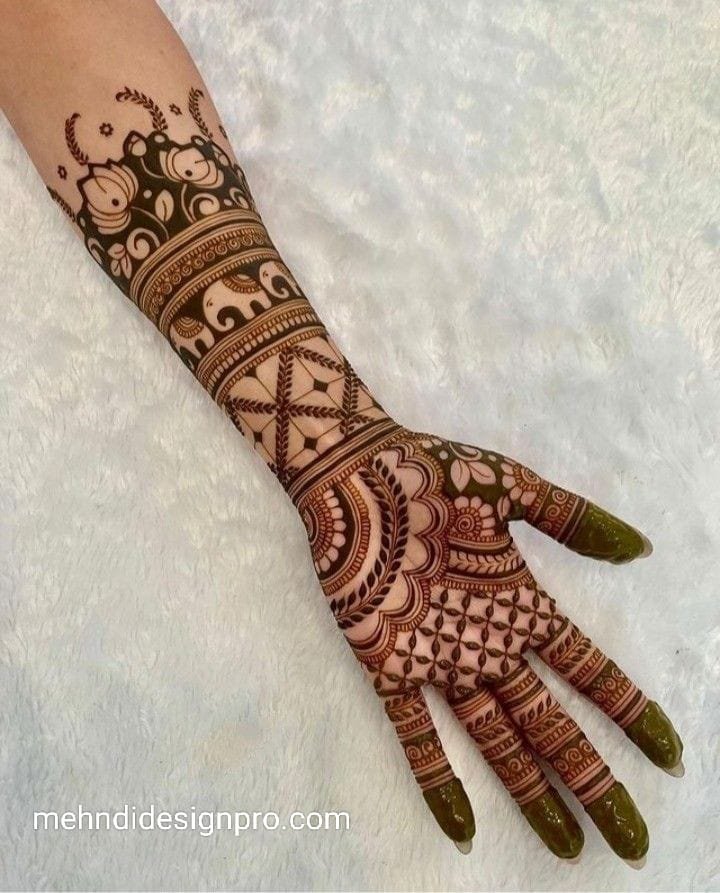 Modern Front Hand Mehndi Design