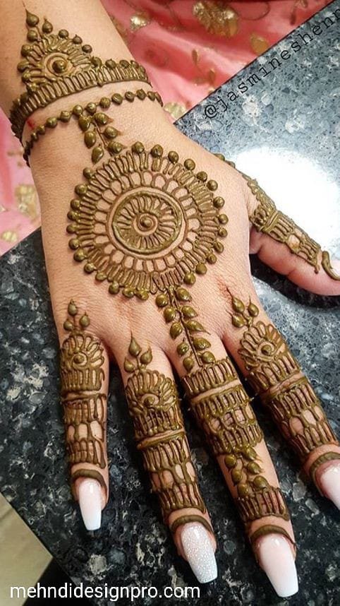 Modern Front Hand Mehndi Design