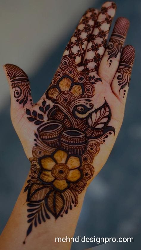 Modern Front Hand Mehndi Design