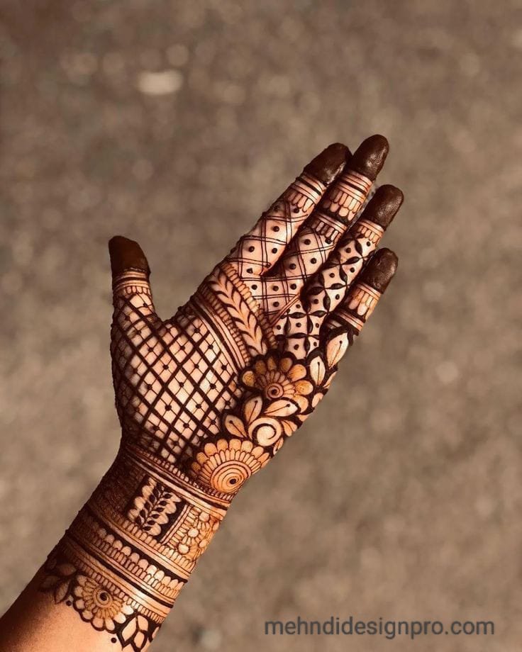 Modern Front Hand Mehndi Design