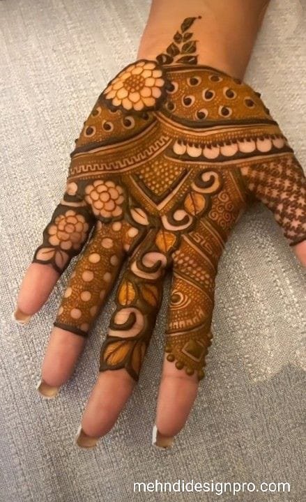 Modern Front Hand Mehndi Design