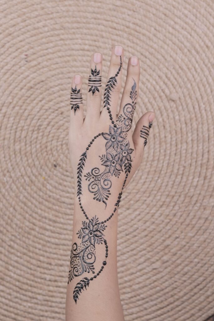 Rose flower mehndi design
