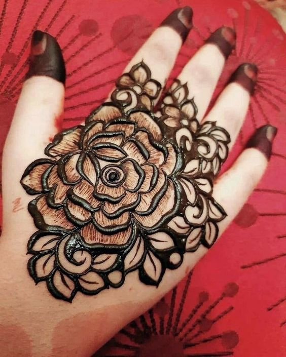 Rose flower mehndi design
