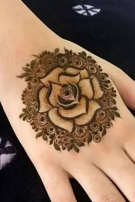 Rose flower mehndi design
