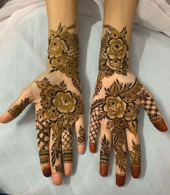 Rose flower mehndi design
