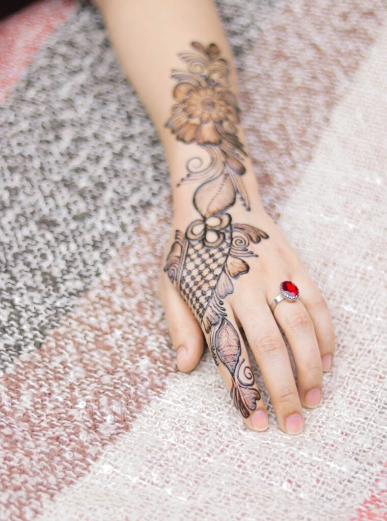 Rose flower mehndi design
