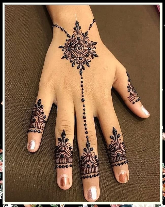 Punjabi Royal Front Hand Mehndi Design