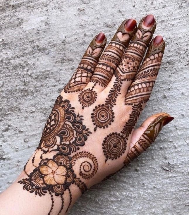 Front hand easy mehndi design